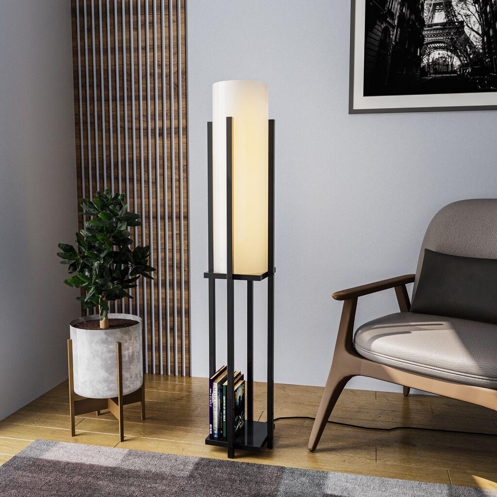 Opviq Polica Lampa 8125 Podna lampa, crno-bijela