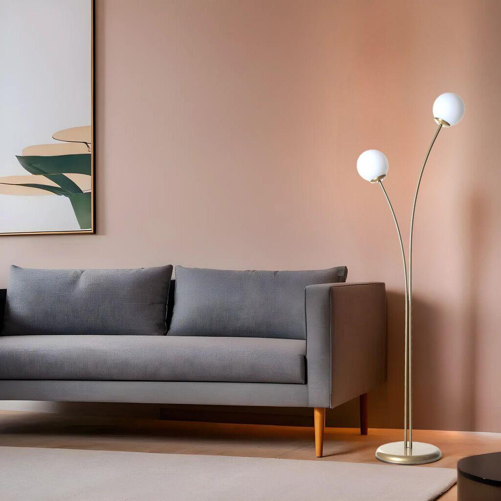 Opviq podna lampa Rose 2 Li, 165 cm, E27, zlatna boja