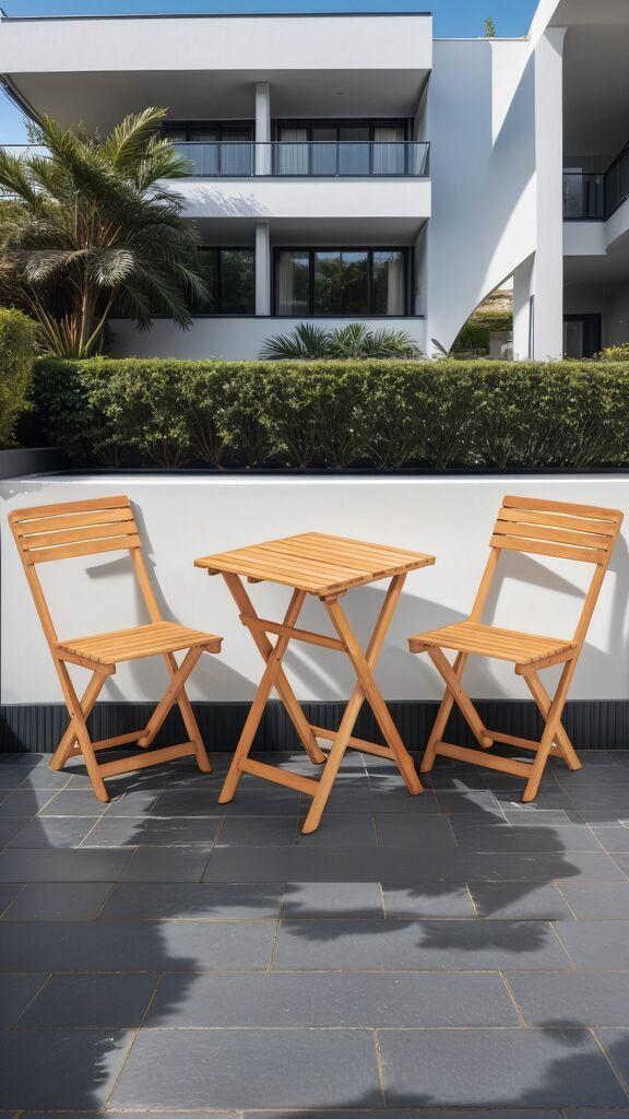 Hanah Home Garden set od 2 stolice i stolić za kafu, smeđa boja