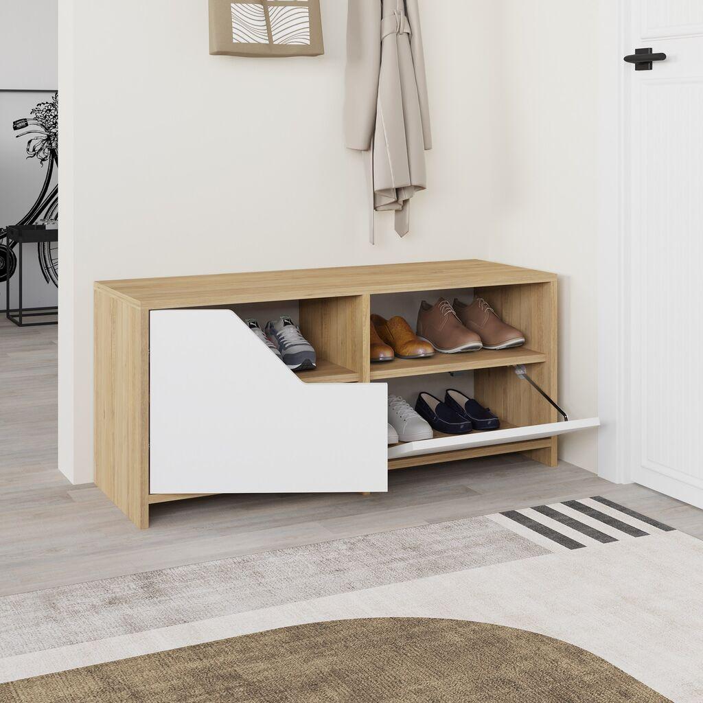 Hanah home Ormarić za cipele 105x47x37cm Hrast-bijela