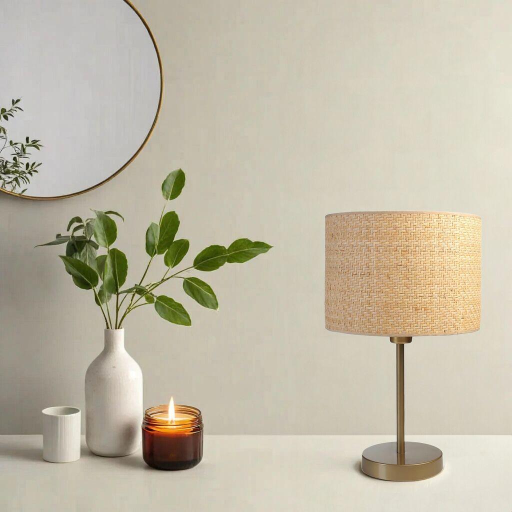 Opviq Stona lampa E27 Grlo, Zlatno-krem