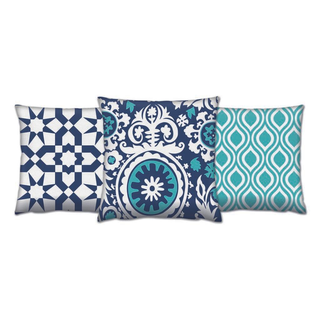 Aberto Design AC 4088 4699 4230 Set od 3 ukrasna jastuka, 43 x 43 cm, Šareni