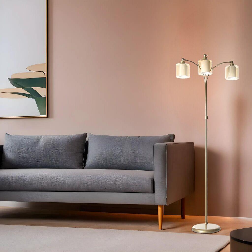 Opviq Podna lampa Gonca 3, 160 cm, E27, IP20, Zlatna boja