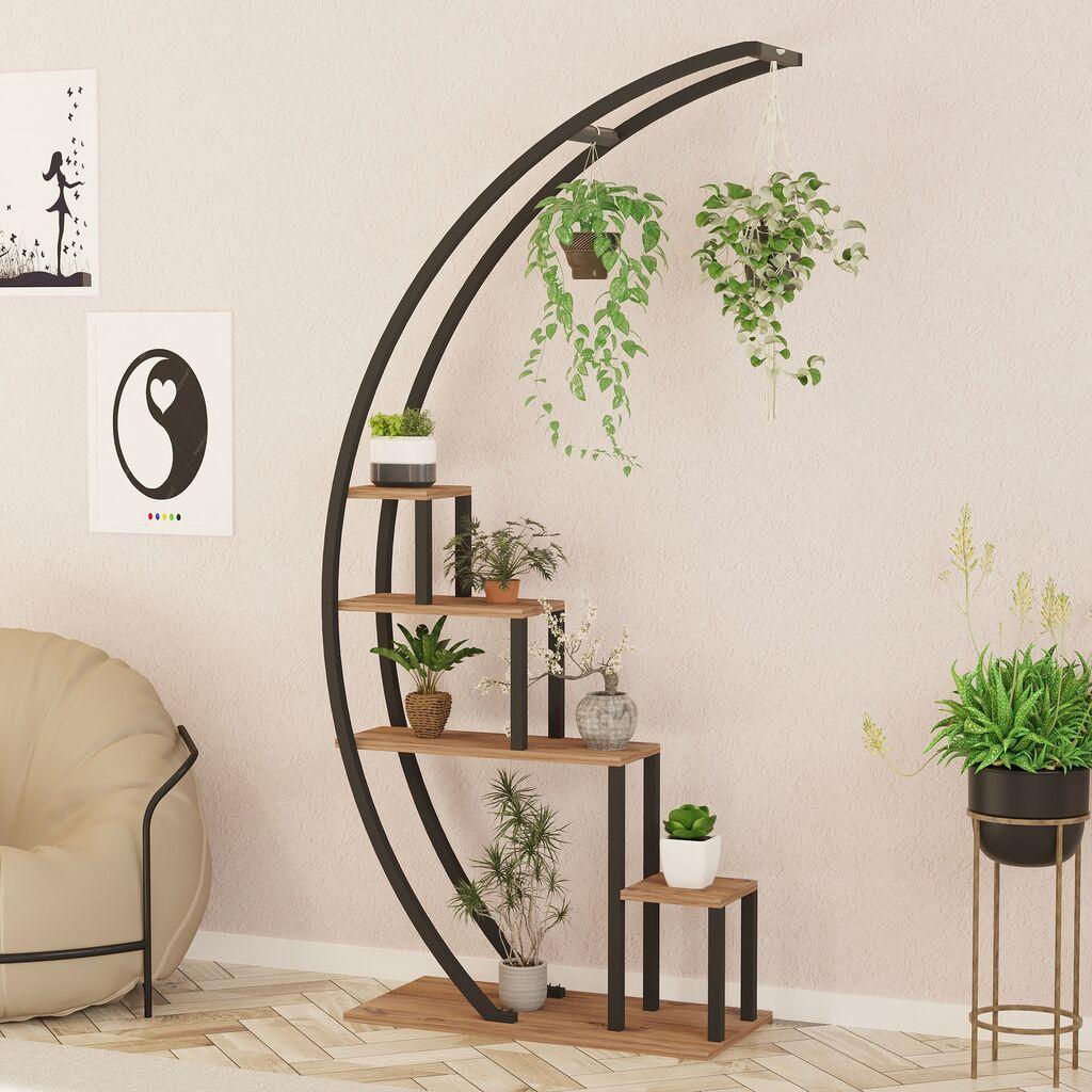 Hanah Home Garden Atlantic polica za knjige 85x180x35cm, crno-smeđa