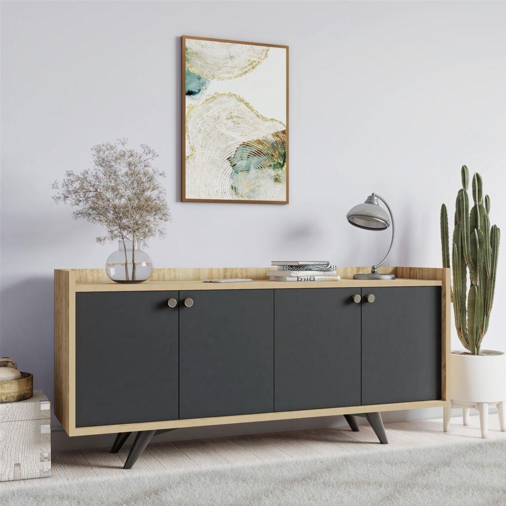 Hanah Home Komoda Piran 150x75x40cm Antracit-Hrast