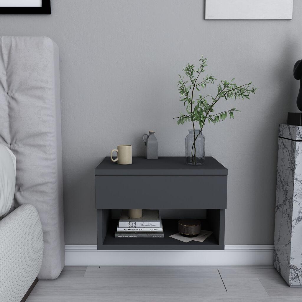 Hanah Home Jamot Noćni ormarić, 44,6x29x31,9 cm, Siva