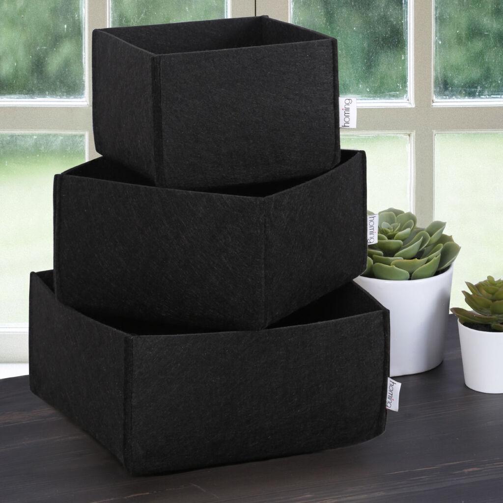 Aberto Design HMY 6269 Set kutija za odlaganje, 3 komada, Crni