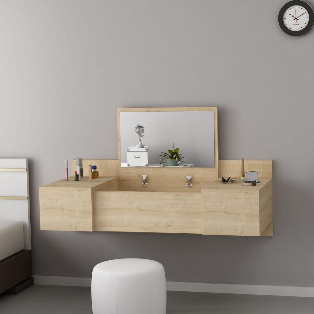 Hanah Home Sto za šminkanje 100x33x39,1cm Hrast