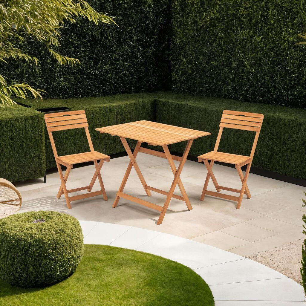 Hanah Home Garden set od 2 stolice i stolić za kafu, smeđa boja