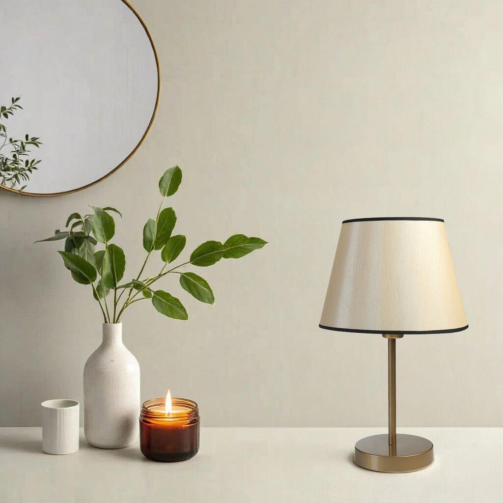 Opviq Stona lampa E27 Grlo, Zlatno-krem