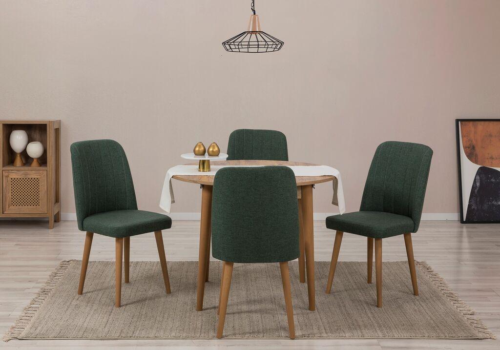 Hanah Home Vina 1070 Trpezarijski sto i stolice, smeđe-siva