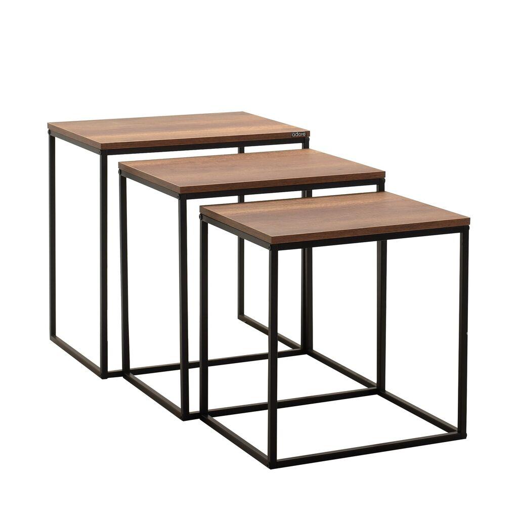 Hanah Home Set klub stolova, 3 dijela, orah