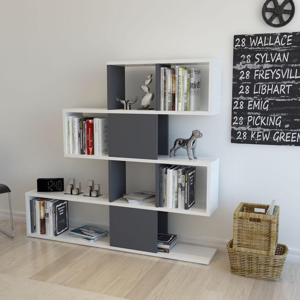 Hanah Home Polica 120x109x19,5cm Bijelo-Antracit