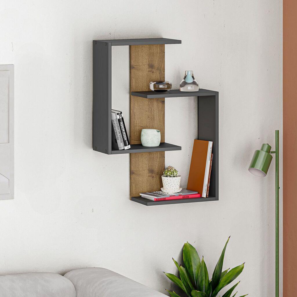 Hanah Home Paranoid Zidna polica, antracit