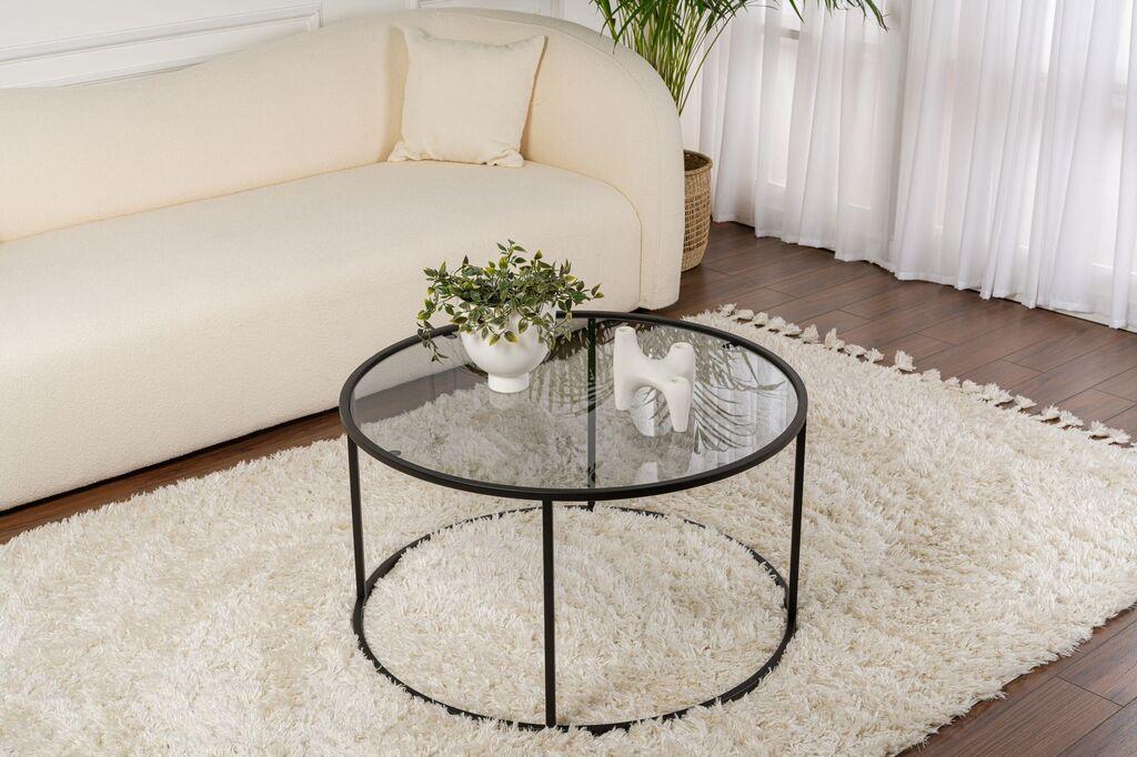 Hanah Home Startis Stol za dnevni boravak, Crni