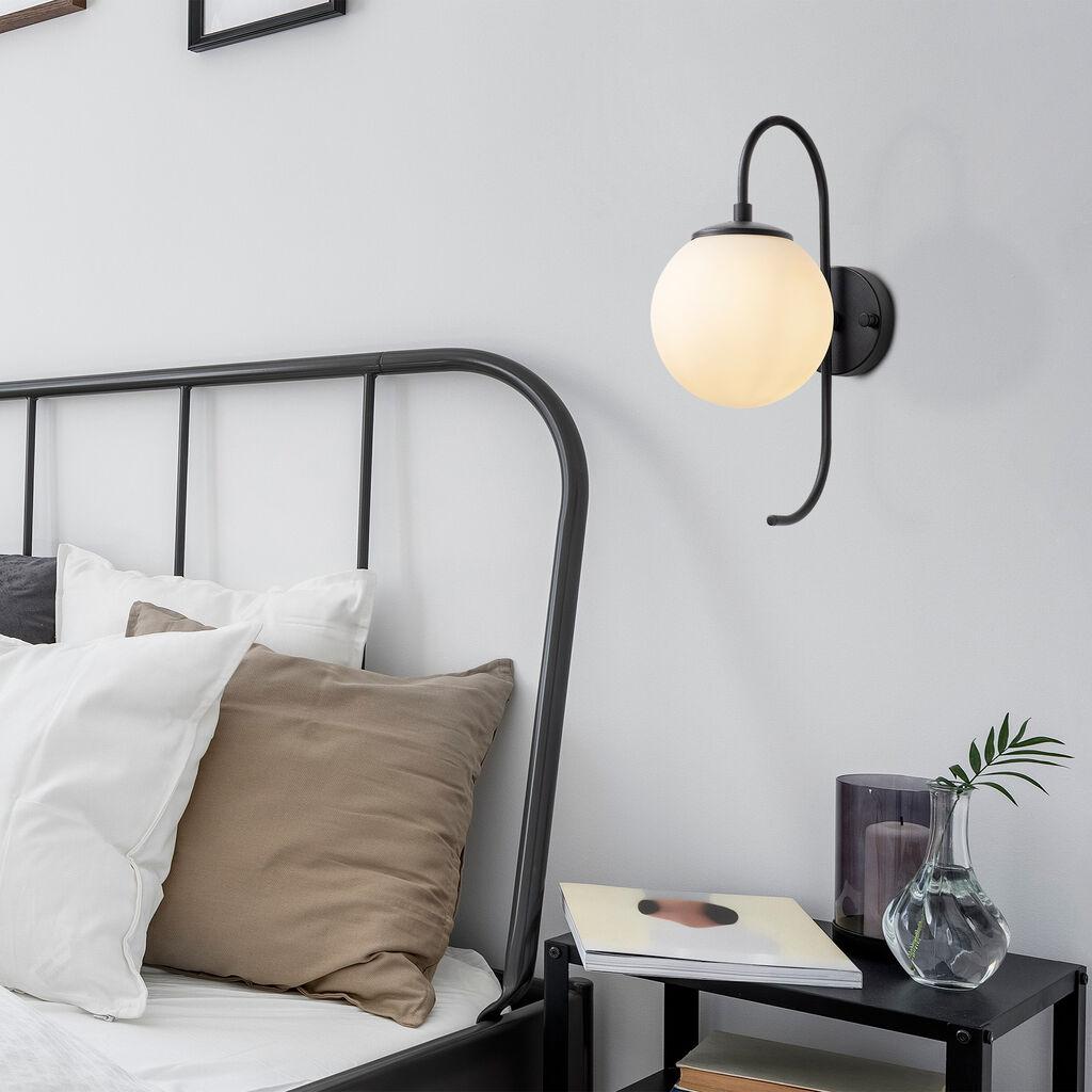 Opviq Zidna lampa E14 Grlo, Crno-krem