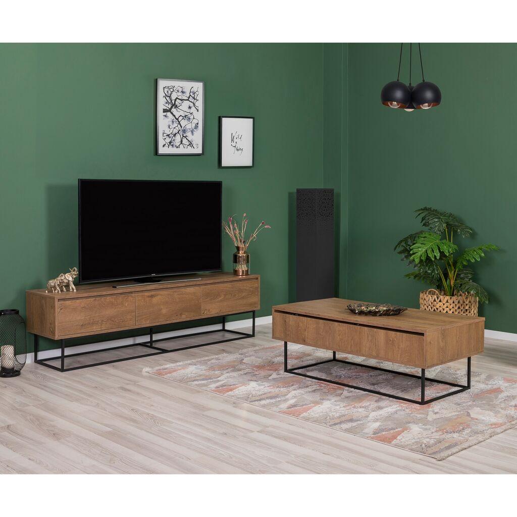 Hanah Home Set TV komoda i klub stolić, orah