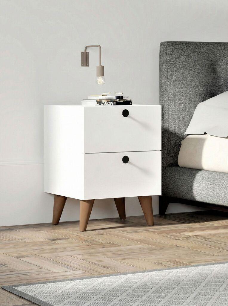 Hanah Home Noćni ormarić Kada 40x55x42 cm, Bijela