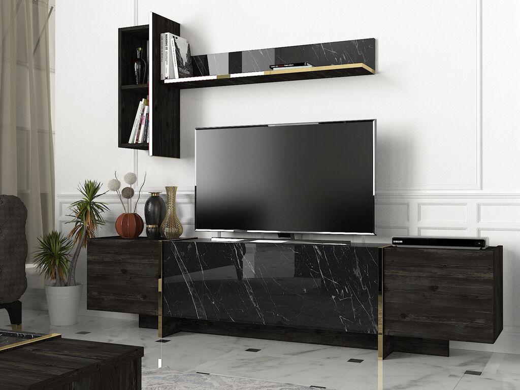 Hanah Home Veyron 1 TV polica, crna