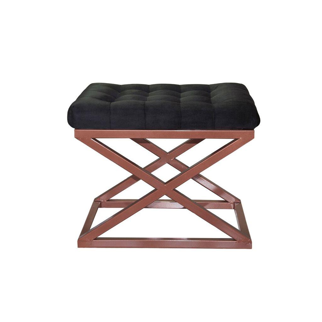 Atelier del Sofa Taburei 50x42x40cm, Bakarno-Crna