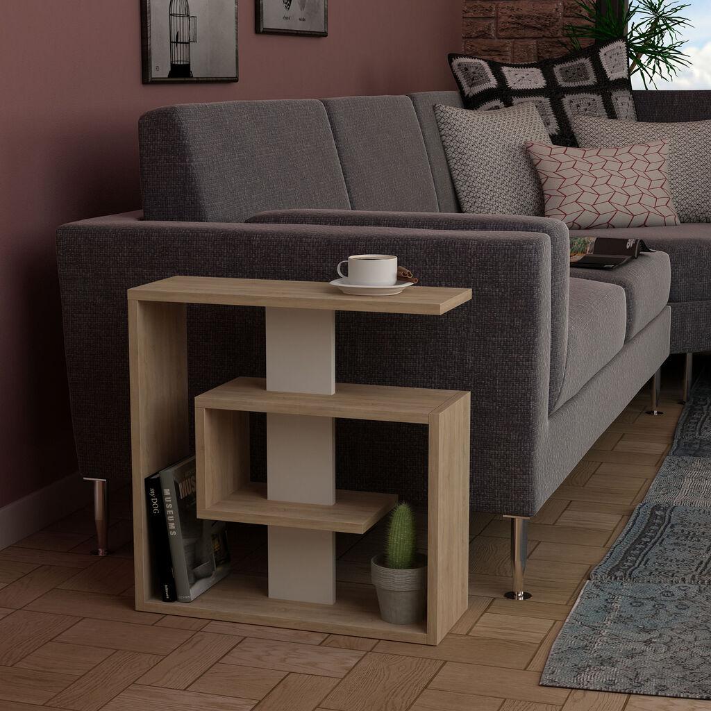 Hanah home Klub sto Saly 55x57x20cm Hrast-Bijela