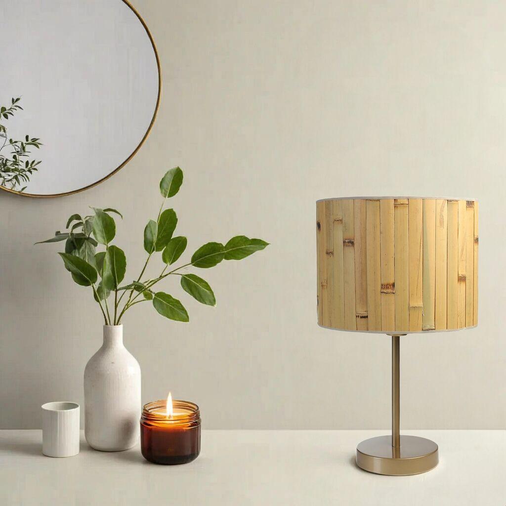 Opviq Stona lampa E27 Grlo, Hrast-zlato