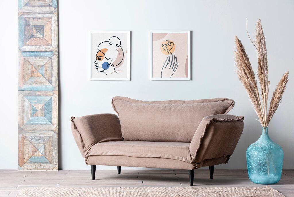 Atelier del Sofa Dvosjed na razvlačenje Vino 150x85x60cm Krem