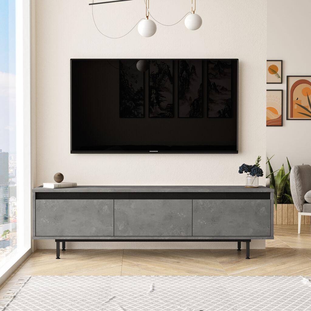 Hanah Home LV1 RL TV polica, sivo-crna