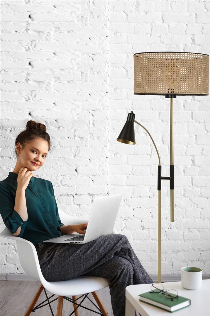 Opviq podna lampa Forza, 165 cm, E27/E14, krem