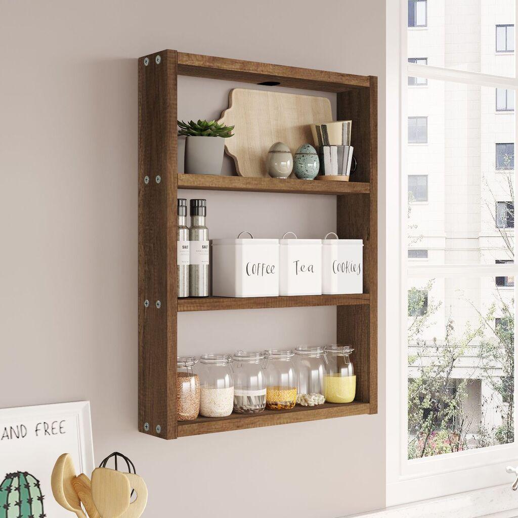 Hanah Home PR1 BR Zidna polica, smeđa
