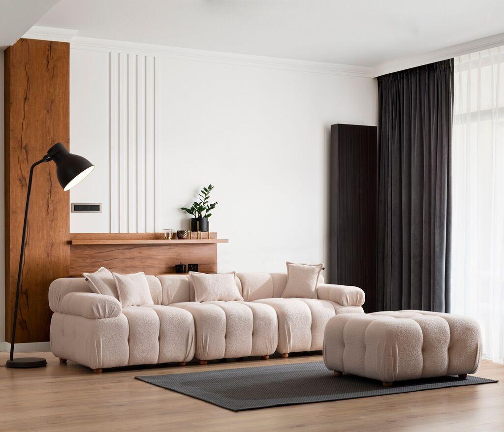 Atelier del Sofa Kutna garnitura Bellini 270x75x90cm Krem