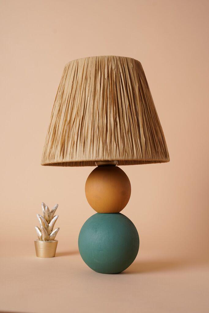 Opviq YL489 Stona lampa, smeđe-plava