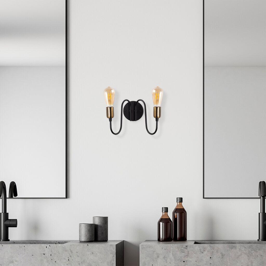 Opviq Zidna lampa 2 x E27 Max 40, Crno-bronzana