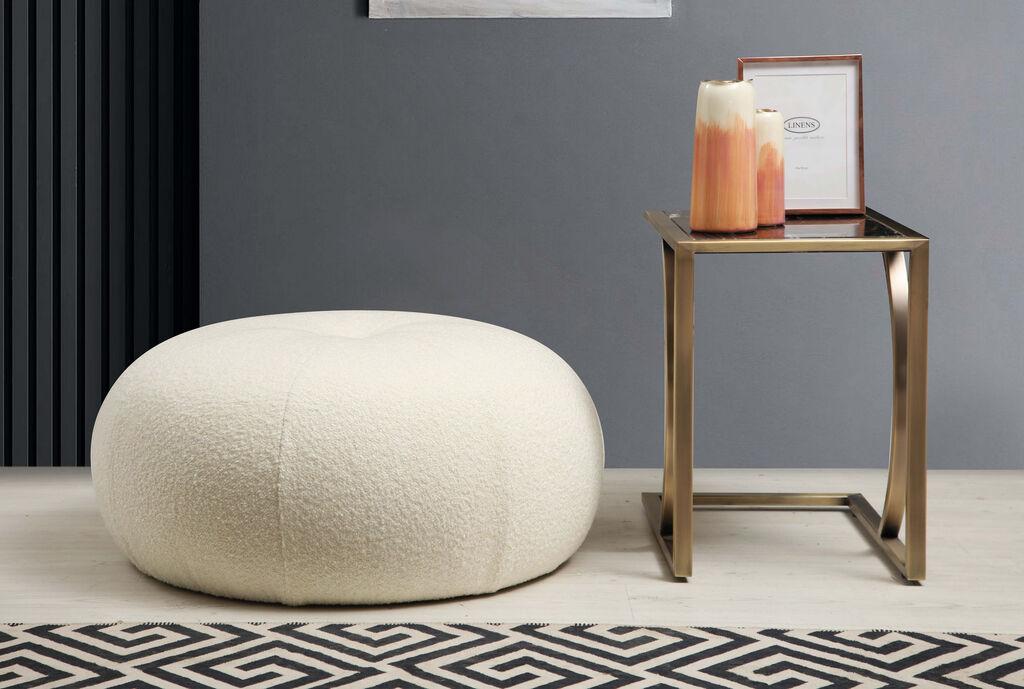 Atelier del Sofa Tina Bouclet tabure, bijela