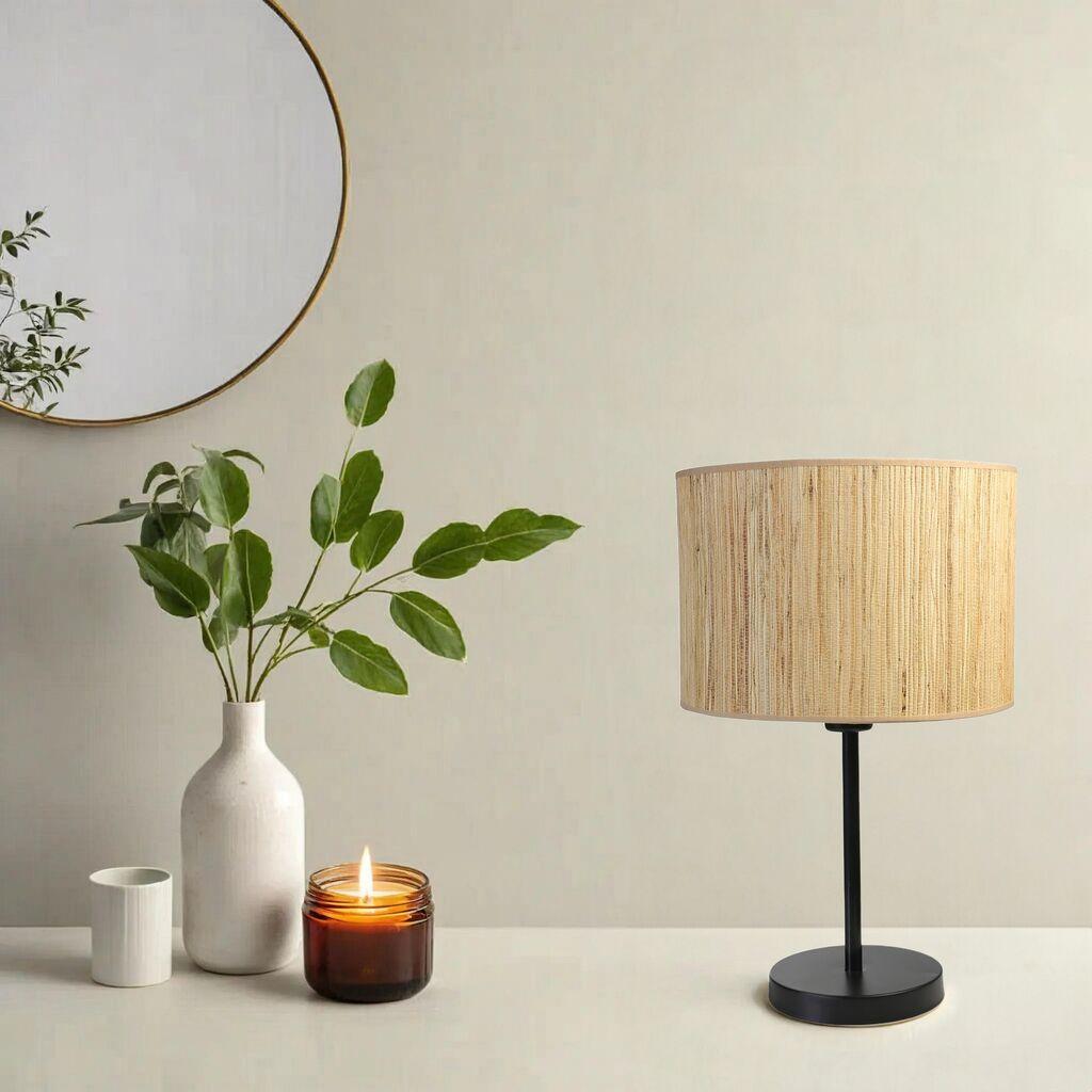 Opviq Stona lampa E27 Grlo, Crno-bež