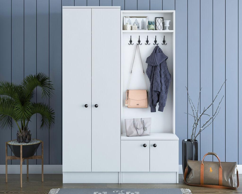 Hanah Home M11 1567 Stalak za cipele s mašnom, bijela
