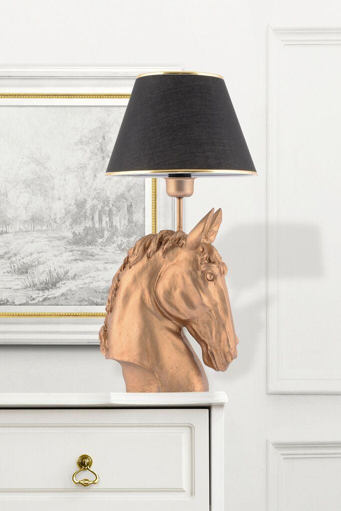 Opviq Horse Black Gold Stolna lampa, zlatno-crna