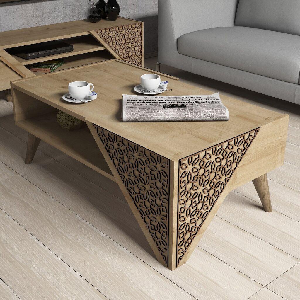 Hanah Home Beryl Klub sto, 105x58x40cm, Smeđa