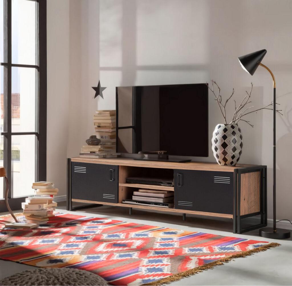 Hanah home TV komoda Cosmo Rex bež-crna