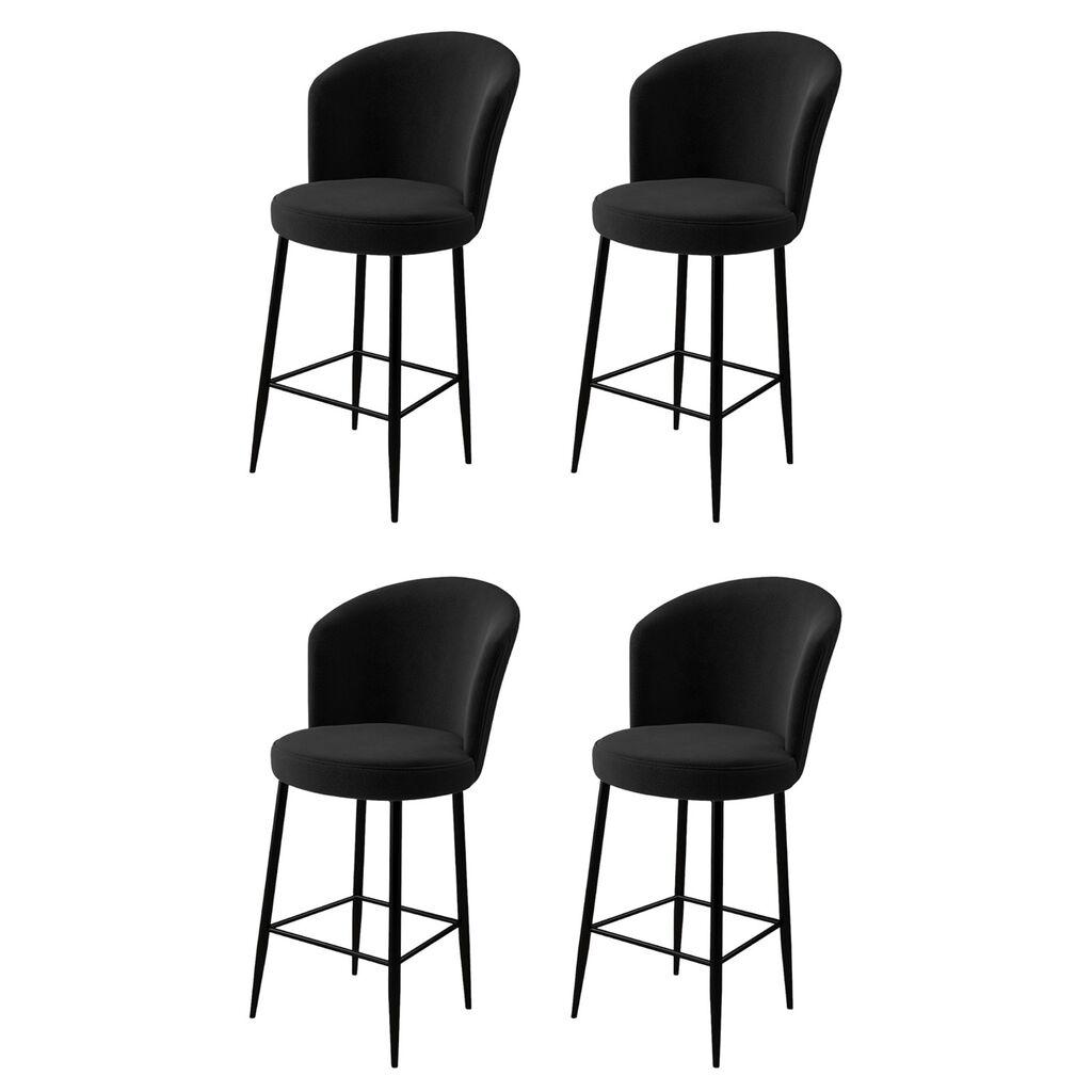 Hanah Home Set od 4 barske stolice Fora crne boje