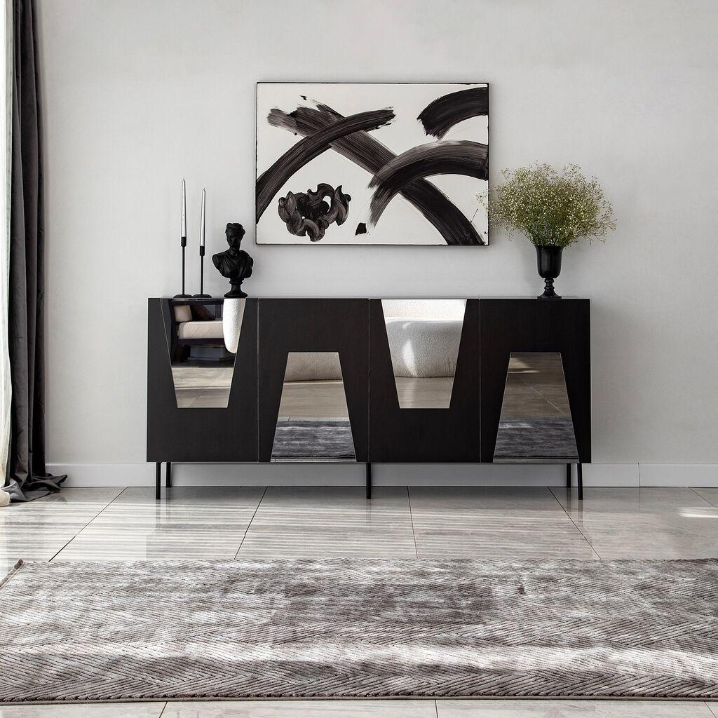 Hanah Home komoda Venecija 180x80x40cm crno-siva