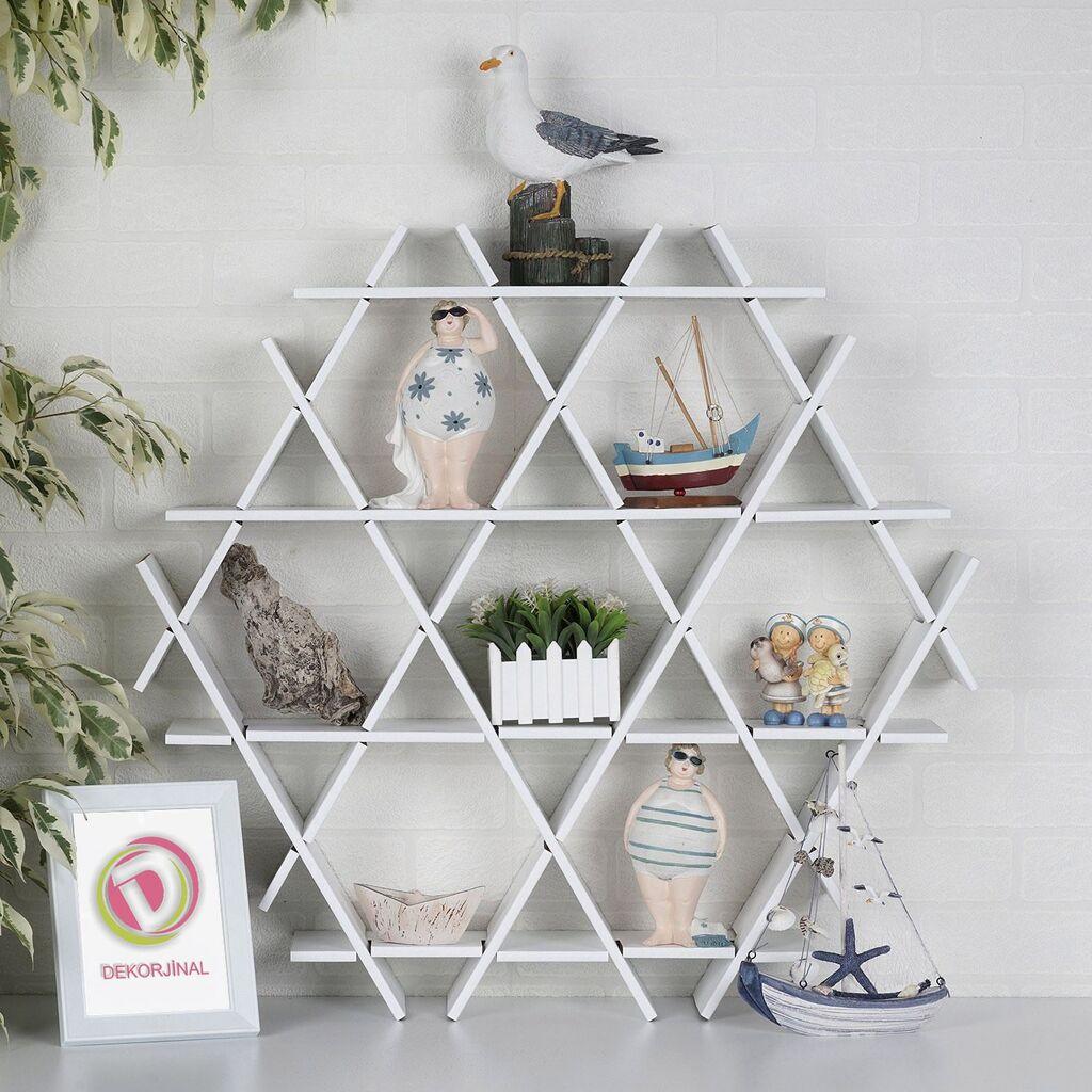 Aberto Design kartonska polica HEXBEYAZ-M, valovita, 70x67x11 cm, 4 kg, bijela