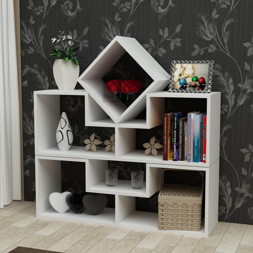Hanah Home Beled bijela polica za knjige 105x76,4x29,5 cm, siva