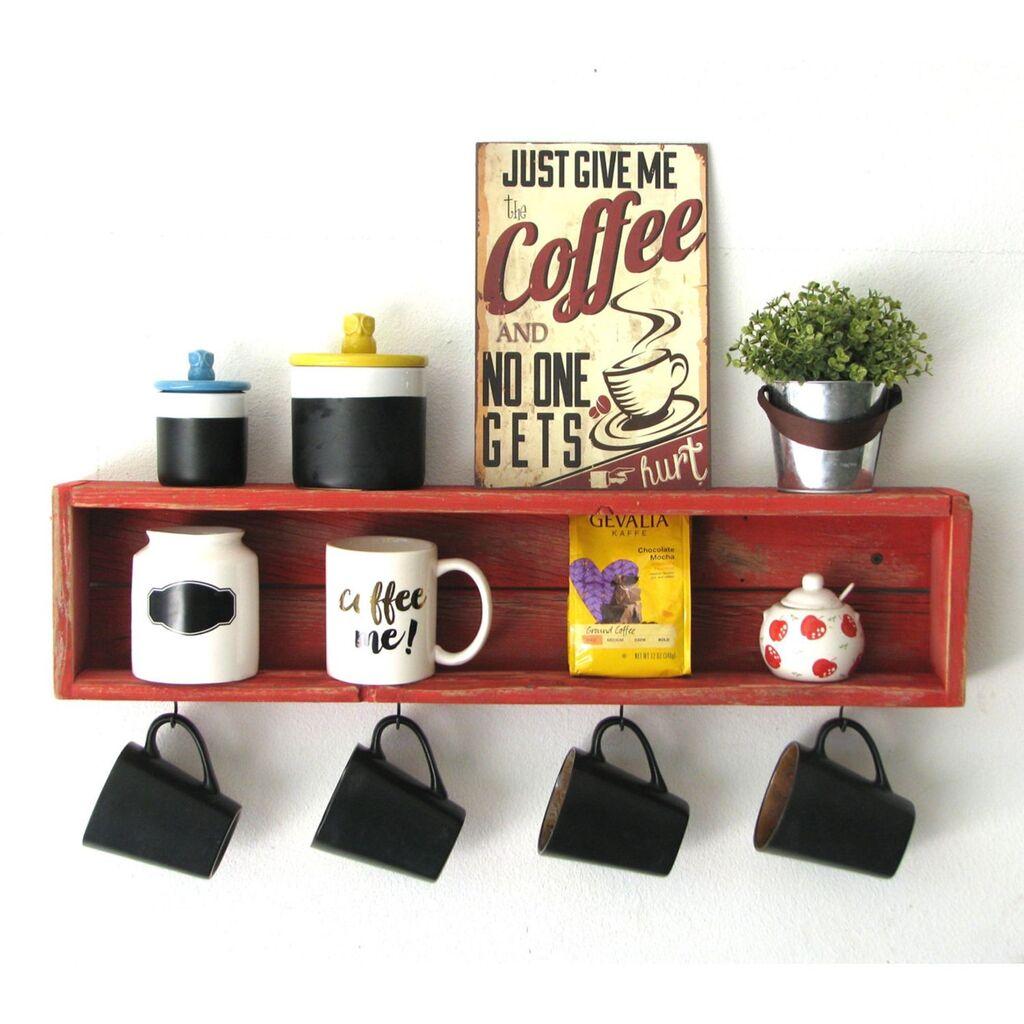 Hanah Home Kuhinjska polica 70x21x10cm Crvena