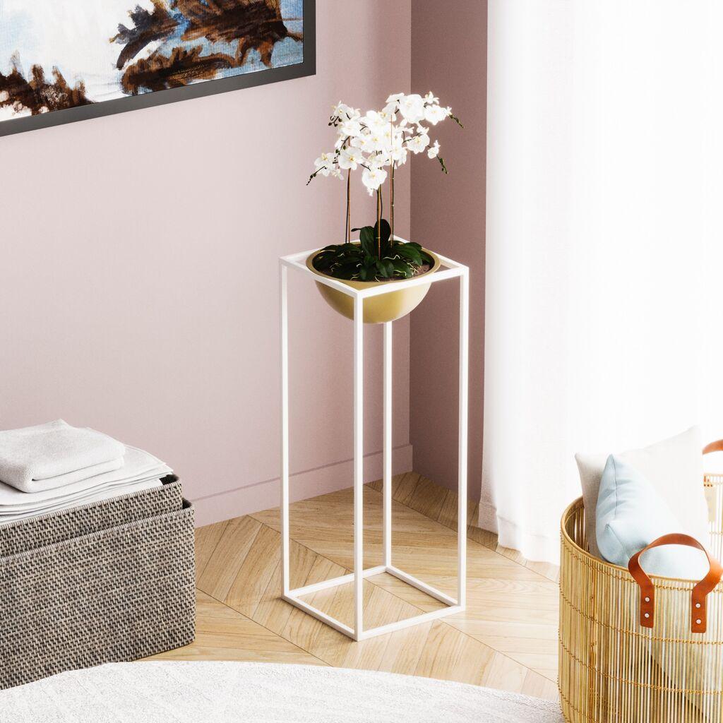 Aberto Design Dekorativna saksija GED-021-C, 60 cm, O 20 cm,, Bijela