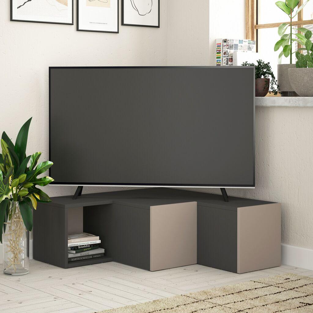 Hanah home TV komoda kompaktna antracit-svijetlosmeđa