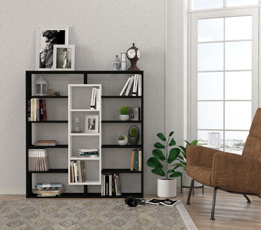 Hanah Home Polica 125x135,7x22cm Crno-bijela