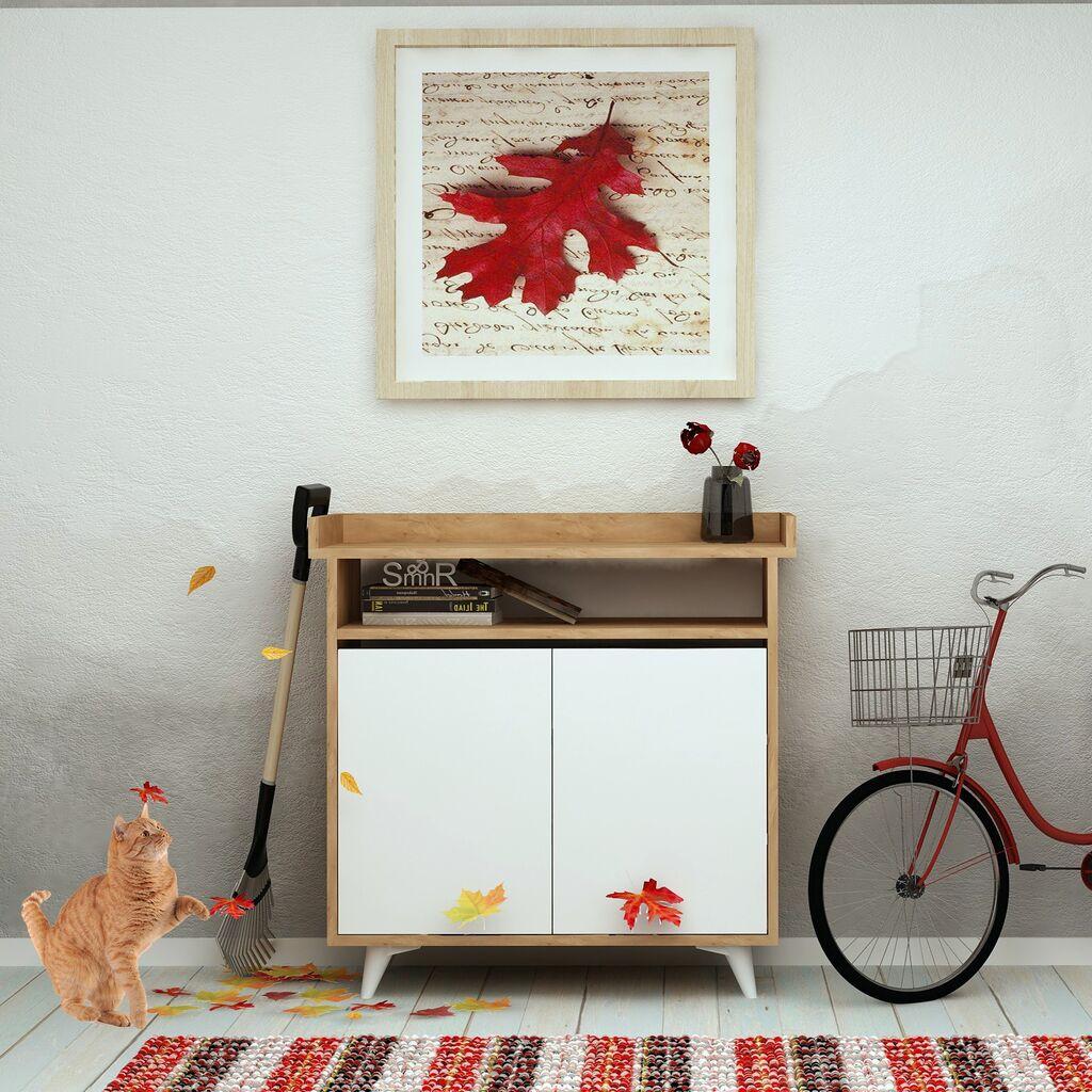 Hanah home Stalak za cipele 100x102x35cm Hrast-bijela