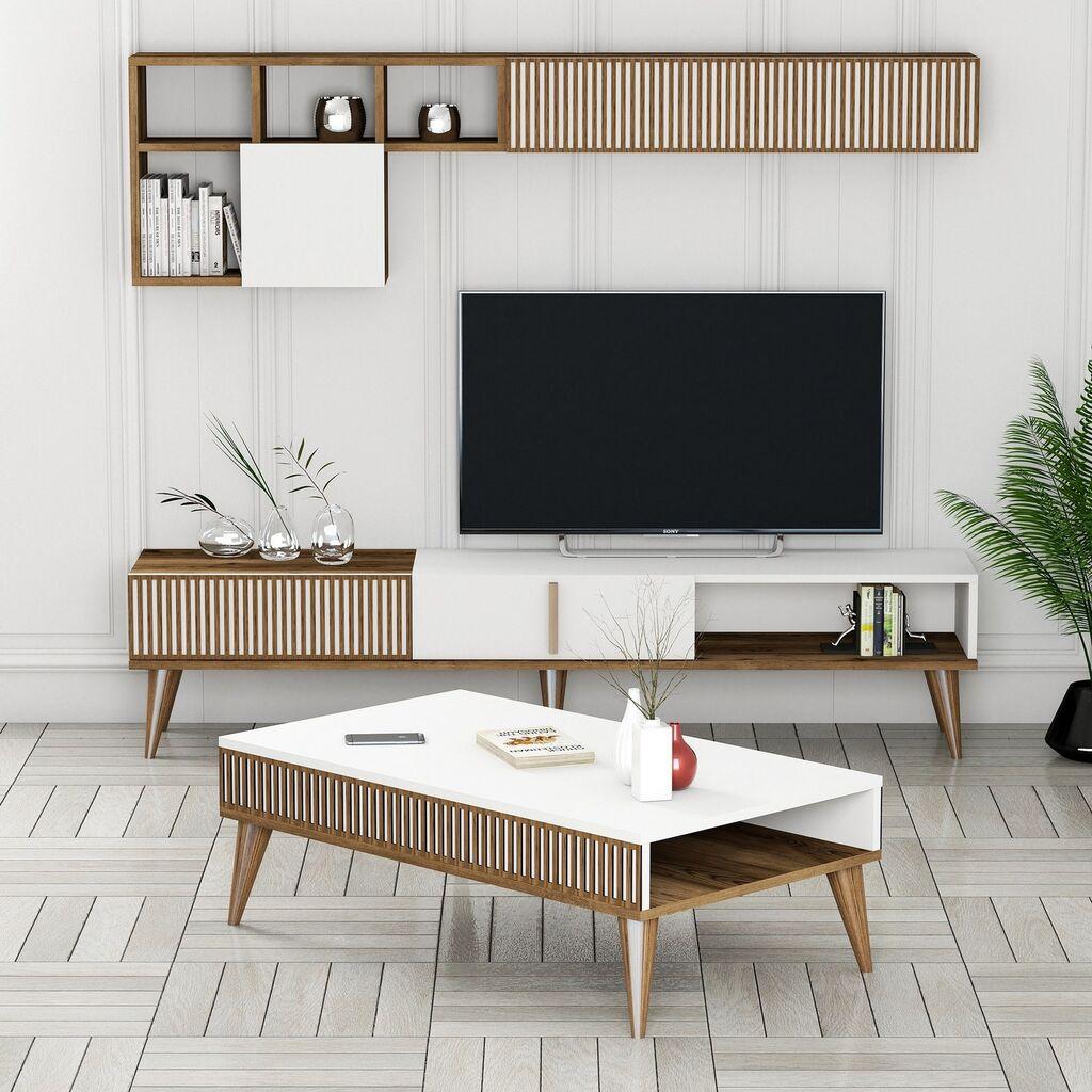 Hanah Home Set TV komoda i klub stolić, orah