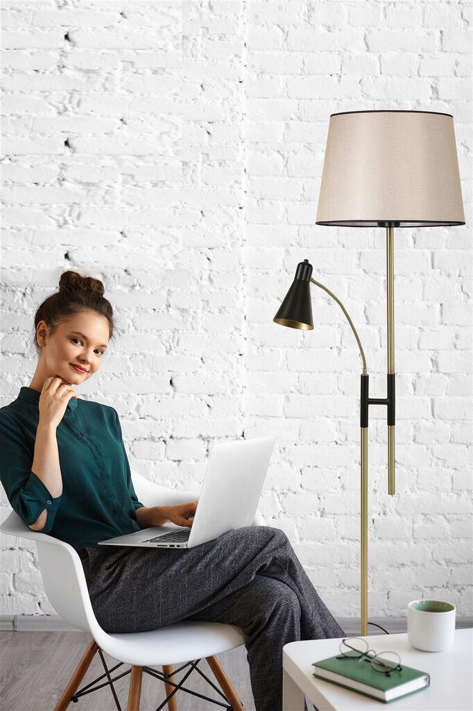 Opviq Podna lampa Forza, 165 cm, E27, Bež